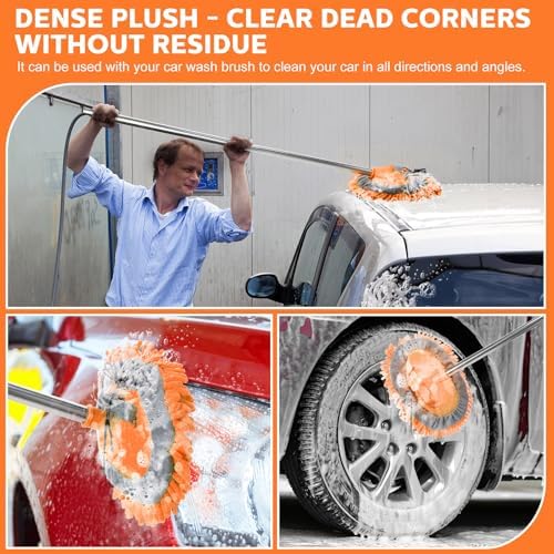 Layhit 5 Pcs Car Wash Mitt Set, Brush Not Included, Orange - Image 6