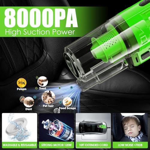 30pcs Car Cleaning Kit, Car Interior Detailing Kit with High Power Handheld Vacuum, Detailing Brush Set, Windshield Cleaner, Cleaning Gel, Complete Auto Accessories for Men, Women - Image 2