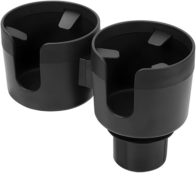 2-in-1 Car Cup Holder Expander with Adjustable Base, Black | multifunctional dual-bottle positions, drink-cup insert, vehicle interior placement, universal fit, car interior item - Image 7