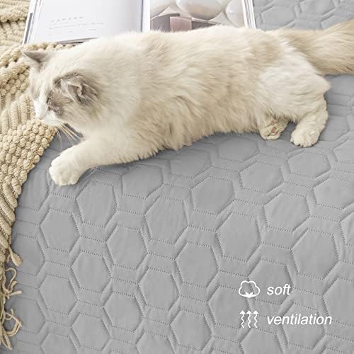 Waterproof Blanket Couch Cover for Dogs Non-Slip Pet Sofa Protector | Tcksstex Non-slip waterproof couch cover scratch resistant machine washable protects sofa bed car（82x82- Light Grey） - Image 5
