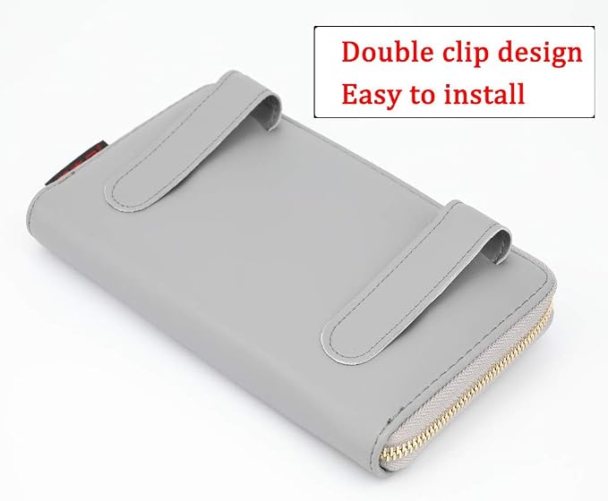 Car Visor Tissue Holder, Zipper Sun Visor Tissue Box for Car & Boat, Gray | Car accessory keep interior tidy, travel-friendly, installs on car visors fast, quick reload, fits Boat trucks SUVs - Image 4