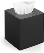 Tissue Box Cover,Square Acrylic Tissue Holder with Non-Slip Base,Black | Fits standard facial tissue boxes,modern decorative aesthetic for bathroom countertops,dressers,night stand,parlors,office by Chintu