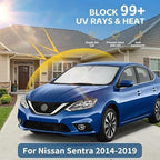 for Nissan Sentra Windshield Sun Shade 2014-2019 - Front Window Shade Custom Fit Sentra Accessories Sun Visor Foldable Shade Blocks UV Rays Summer Must Have Car Accessories - Image 2