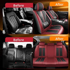 Fit Gladiator Car Seat Covers Compatible with Jeep Gladiator 2020-2024 2025 2026.Full Coverage Waterproof Leather,All-Weather Seat Cushion Protector-Easy Installation(Full Set,Red) - Image 4