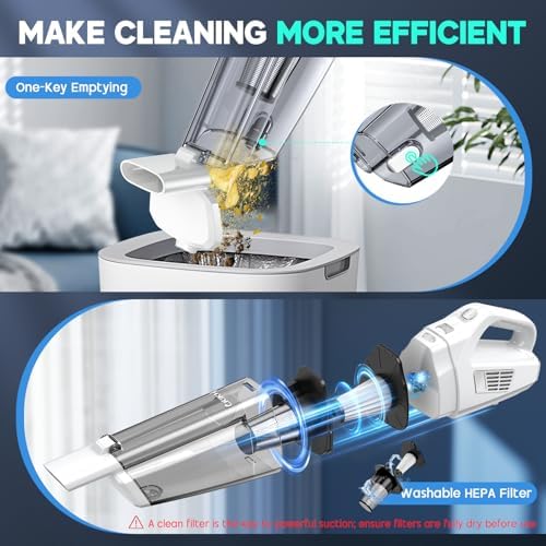 CKIKH Handheld Vacuum Cordless, 15000PA Hand Held Car Vacuum Cleaner - Image 6