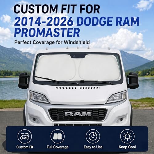 Custom Fit Windshield Sun Shade for Dodge RAM ProMaster 2014-2026 - Image 2