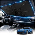 Car Windshield Sun Shade Umbrella,Titanium Silver Umbrella Sunshade for Car Windshield with Foldable Design,Portable & Heat-Blocking Sun Shield for Cars Windshields with Storage Pouch by Unknown