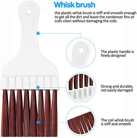 Hommtina 3 Pcs Air Conditioner Condenser Fin Comb/Cleaning Brush, Coil Cleaner Whisk Brush with Window Blinds Brush Dust Cleaner for Refrigerator Evaporator Radiator - Image 6