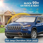 Custom Fit Windshield Sun Shade for Jeep Cherokee 2014-2023, 4-Layer 240T Front Window Visor, Foldable UV Ray Blocker, Car Accessories - Image 2