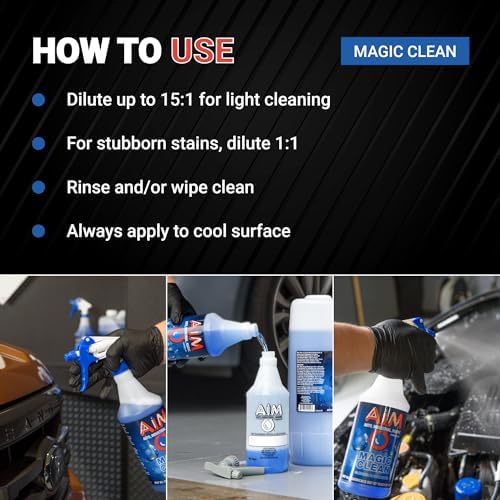 AIM Chemicals Magic Clean Multipurpose Cleaner - Industrial & Car Detailing - Cleans Cars, Trucks, SUVs, Boats, RVs - Effective Wheel & Tire Cleaner - Powerful Degreaser - Heavy Duty Use, 5 Gal - Image 4