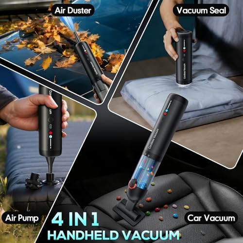 Cordless Car Vacuum XJ02, 21KPa Portable Handheld Car Vacuum Cleaner, Pre-Filter & HEPA Filter System, 7800mAh Battery, Mini Vacuum with Multi Nozzles for Car, Home, Office, Pet Hair Cleaning - Image 5