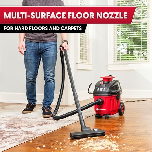 Vacmaster VF408B 1101 4-Gal 5 Peak HP Compact Household Wet/Dry Vacuum Red - Image 3