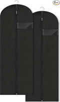Dress Bags for Gowns Long, 65'' Garment Bags for Hanging Clothes, Suit Bag Cover for Storage and Travel, 2 Pack (Black) by LXLOVESMEggRings