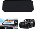 KUST Windshield Sun Shade for 2018-2024 2025 2026 Jeep Wrangler JL & 2/4 Door 4XE &2020-2026 Jeep Gladiator JT Front Window Accessories Sun Shade Sun Protector Foldable Block Sun UV Rays by KUST