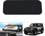 KUST Windshield Sun Shade for 2018-2024 2025 2026 Jeep Wrangler JL & 2/4 Door 4XE &2020-2026 Jeep Gladiator JT Front Window Accessories Sun Shade Sun Protector Foldable Block Sun UV Rays by KUST