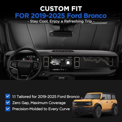 MAIKER OFF ROAD Windshield Sunshade Compatible with Ford Bronco 2019-2025 - Image 2