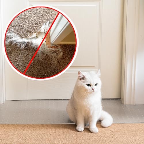 Uross Carpet Protector for Pets 3.28FT-Cat Carpet Protector for Doorway, Anti Cat Scratch Plastic Mat, Under Door Cat Scratch Floor Protector Carpet Scratch Stopper by Uross