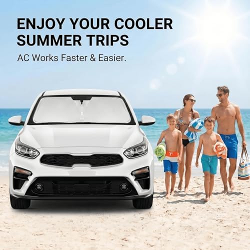 for Kia Forte Windshield Sun Shade 2019-2024 2025 Sunshade Front Window Shade Custom Fit Forte Accessories Sun Visor Foldable Shade Blocks UV Rays Accessories - Image 4