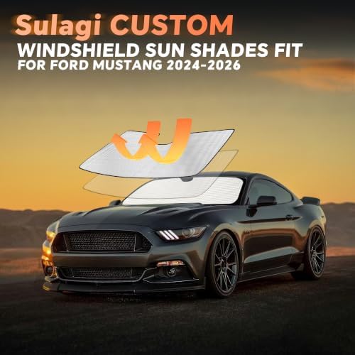 Windshield Sun Shade for Ford Mustang 2024-2026 (Not for Mach-E) - Image 6