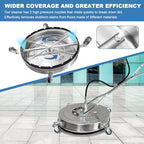 30" Pressure Washer Surface Cleaner with Dual Handles – Stainless Steel, 4-Wheel Design for Driveways, Sidewalks, Curbs, Decks, & Patios – 5200 PSI, High-Efficiency Cleaning Accessory - Image 5