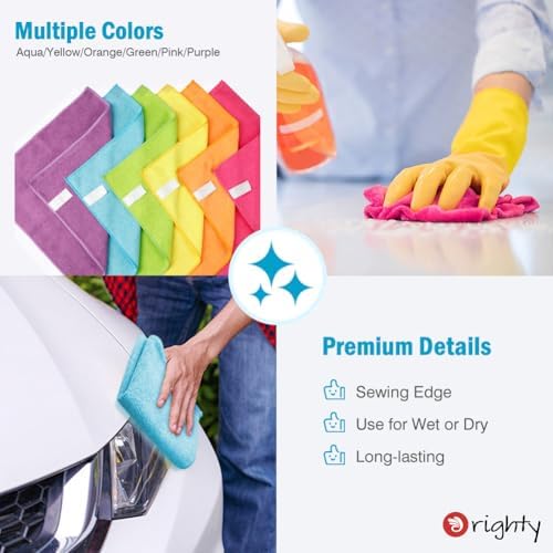 Orighty Microfiber Cleaning Cloth, Cleaning Rags, 24 Pack, 12x11 in - Image 5