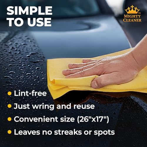 Premium Shammy Cloth for Car Drying – 2pk+1 Free – 26"x17" – Soft Chamois - Image 5