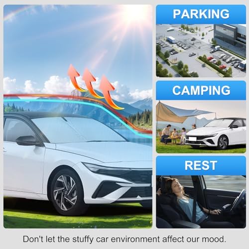 Custom Fit Windshield Sun Shade for Hyundai Elantra 2021-2026 - Image 6