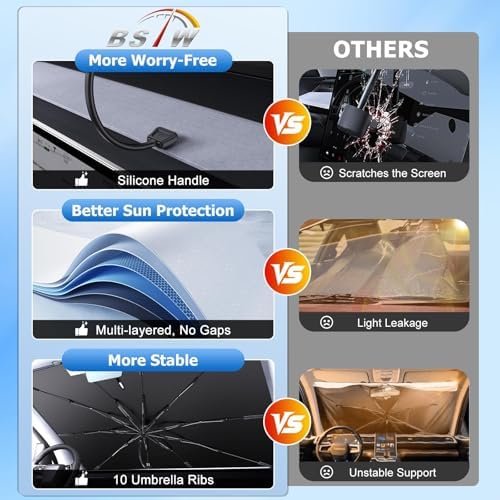 for Windshield Sunshade Umbrella for 2018-2026 Honda Odyssey, Custom Fit Windshield Sun Protector Cover, 6-Layer Heat-Resistant Fabric, Ultra-Strong Fiberglass Frame (for 2018-2026 Honda Odyssey) - Image 5