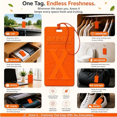 AREON X Version Coconut Hanging Best Car Air Freshener - Long Lasting Scent for Car or Home - Long Lasting, Fresh, Luxurious Scent - Pack of 3 - Image 3