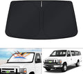 KUST Windshield Sun Shade for 1992-2025 2026 Ford Econoline E-Series Van & Motorhome E-150 E-250 E-350 E-450 Accessories Sun Shade Window Sun Visor Protector Foldable Blocks UV Rays Keep Car Cooler by KUST
