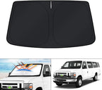 KUST Windshield Sun Shade for 1992-2025 2026 Ford Econoline E-Series Van & Motorhome E-150 E-250 E-350 E-450 Accessories Sun Shade Window Sun Visor Protector Foldable Blocks UV Rays Keep Car Cooler by KUST