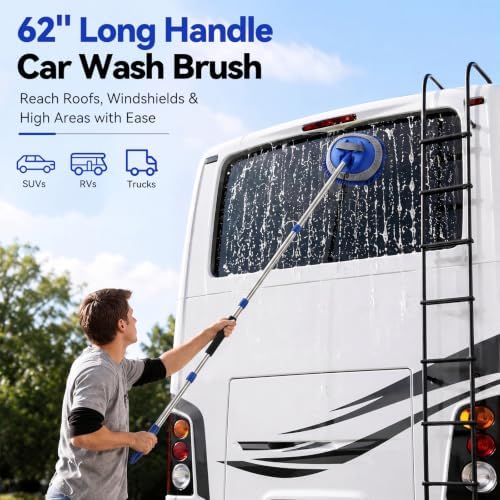 Ordenado 62" Car Wash Brush with Long Handle, 6Pcs Car Wash Kit Exterior - Image 2