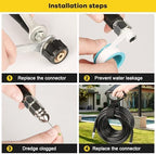 Pressure Washer Drain Jetter – Sewer Jetter Kit for Pressure Washer 50ft 1/4 Inch NPT Hose Nozzles and Adapter 5800PSI Clears Clogs in Pipes & Sewer Lines - Image 4