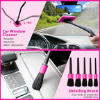 THINKWORK Car Detailing Kit with Vacuum, Pink Car Cleaning Accessories Set - Image 4