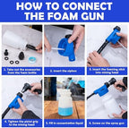 Car Wash Detailing Kit Cleaning Kits with Foam Gun Sprayer, Car Wash Brush and Large Wash Mitt Duster for Car Interior and Exterior Cleaning (Blue) - Image 6