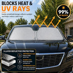 Cadillac ATS CT6 CTS XT5 XTS Windshield Sun Shade, Custom Fit Foldable Front Window Sunshade Visor, UV and Heat Blocking Interior Protector, Fits 2003–2025 Models - Image 2