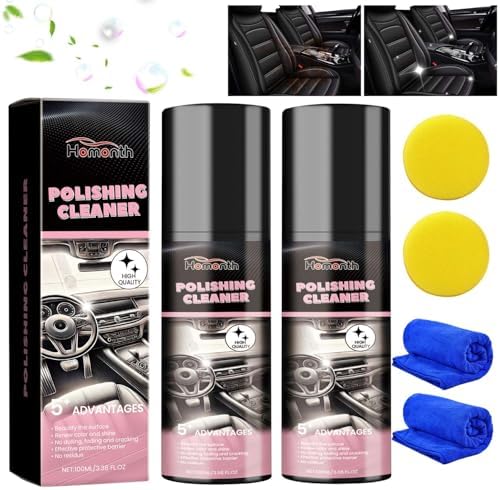 2PCS Polishing Cleaner, Car Interior Cleaner Spray, Total Vehicle Interior Detailer Spray Rejuvenation, 100ml Multi-Purpose Cleaner by YJW