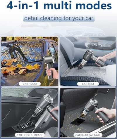 CNMSGM Handheld Cordless Car Vacuum Cleaner,Rechargeable Mini Vacuum(Gray) - Image 5