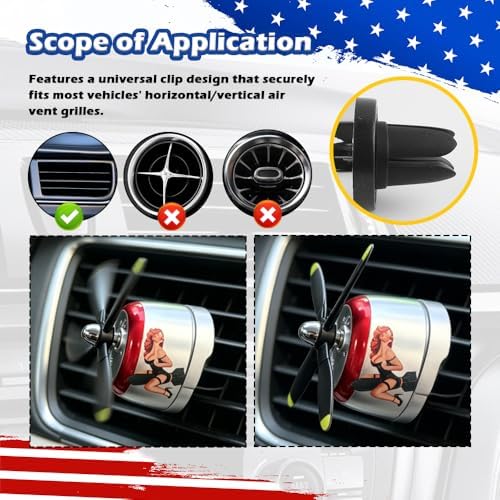 2026 Varga Girl P-47 Car Air Freshener,Varga Girl P-47 Fighter Car Vent Clips with Spinning Propeller for Reducing Odors,Universal Air Vent Decorations for Cars as Gift for Men & Pilots - Image 6