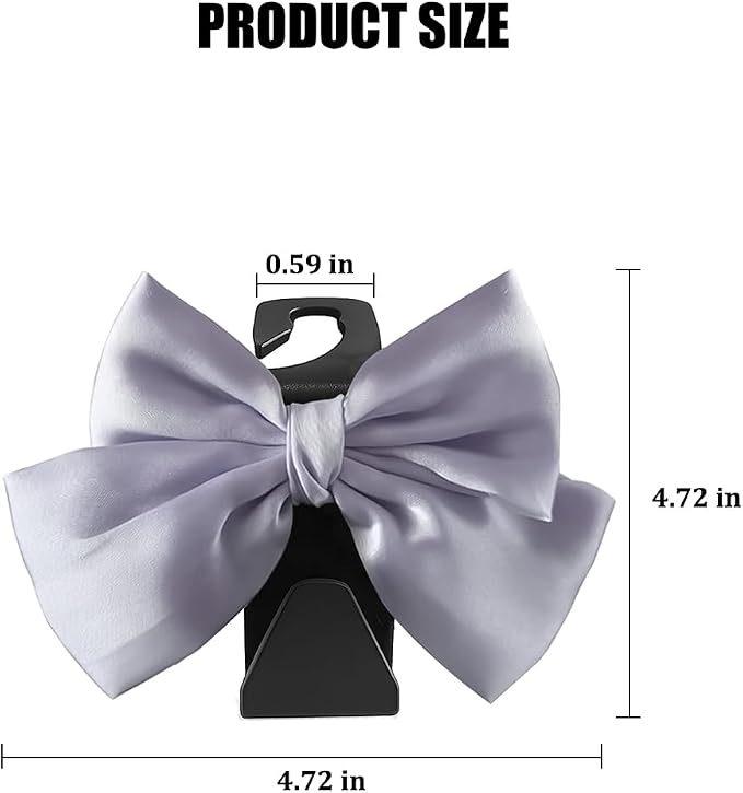 2PCS Car Seat Headrest Hook, Cute Bow Stylish Seat Back Purse Handbag Hanger Organizer, Multi-Purpose Auto Backseat Storage Hook Holder for Umbrella Coat Bag, Universal Fit (Purple) - Image 2