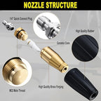 Selkie Turbo Nozzle for Pressure Washer, 4000 PSI Rotating Turbo Nozzle 1/4" Quick Connect, 7 Pieces Spray Nozzle Tips & Nozzle Holder, Additional 1.1 mm Orifice Nozzle - Image 4