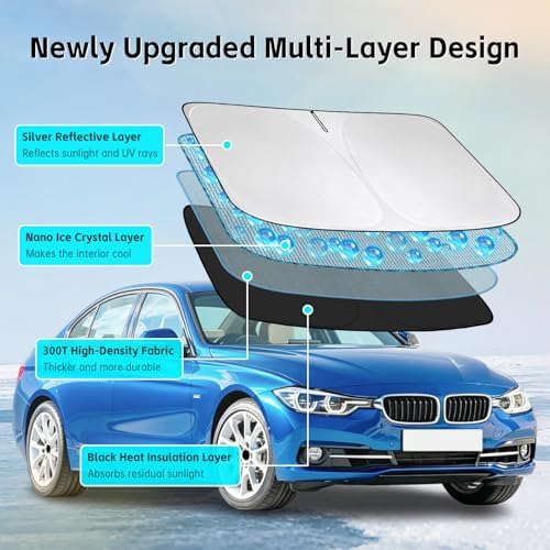 Windshield Sun Shade for BMW 3 Series 2006-2018 Sunshade - Image 3