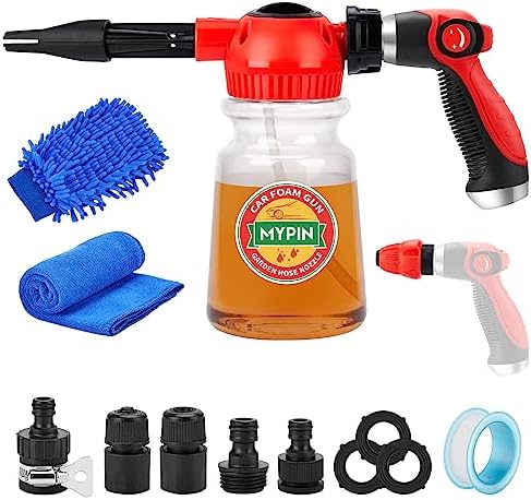 16 IN 1 Car Wash Foam Gun,Adjustable Hose Wash Sprayer for Car/Garden Clean by MYPIN