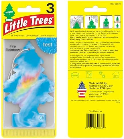 LITTLE TREES Car Air Freshener | Hanging Tree Provides Long Lasting Scent for Auto and Home | 24 Air Fresheners |Fire Rainbow - Image 2