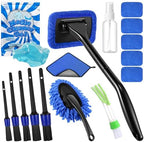 16 Pcs Windshield Cleaner Tool, Car Cleaning Kit with Various Detailing Brushes Set Spray Bottle Cleaner Towel Cleaning Gel Accessories Car Interior Detailing Kit for Windows Vents(Blue) by Wovnet