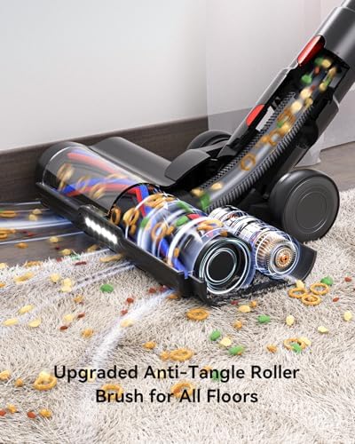 Cordless Vacuum Cleaner, Upgraded 55KPA 650W 70Mins Stick Vacuum with Hurricane Mode, Self-Standing, Touch Screen, 1.8L Dust Cup, Anti-tangle Wireless Vacumm, Vacuum Cleaners for Home/Pet Hair/Carpets - Image 5