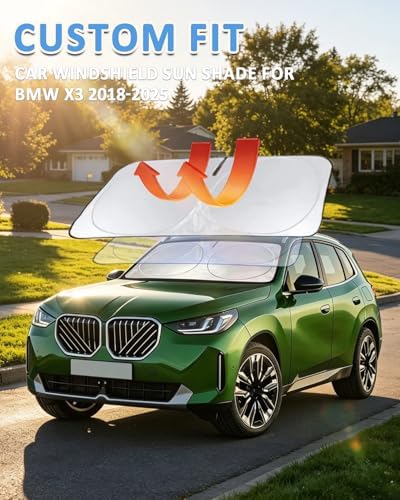 Sunshade for X3 Windshield Sun Shade Custom Fit for 2018-2025 2026 BMW X3 Accessories Foldable Front Window Shield Cover Sun Visor Protector Automotive Interior Protector Block UV Rays - Image 2