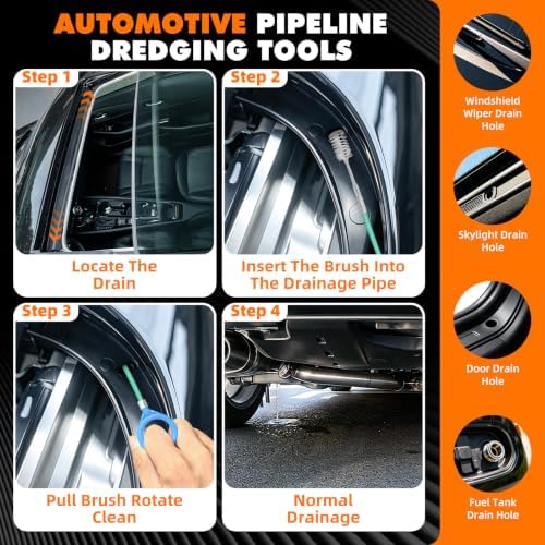 18FT Reach Car Wash Brush with Long Handle, 9-pcs Car Cleaning Kit - Image 5