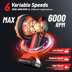 6 Inch Cordless Car Buffer Polisher kit w/ 2x2000mAh 21V Batteries - Image 3