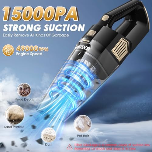 Gxzsk Handheld Vacuum Cordless, Rechargeable Hand Held Car Vacuum Cleaner - Image 2
